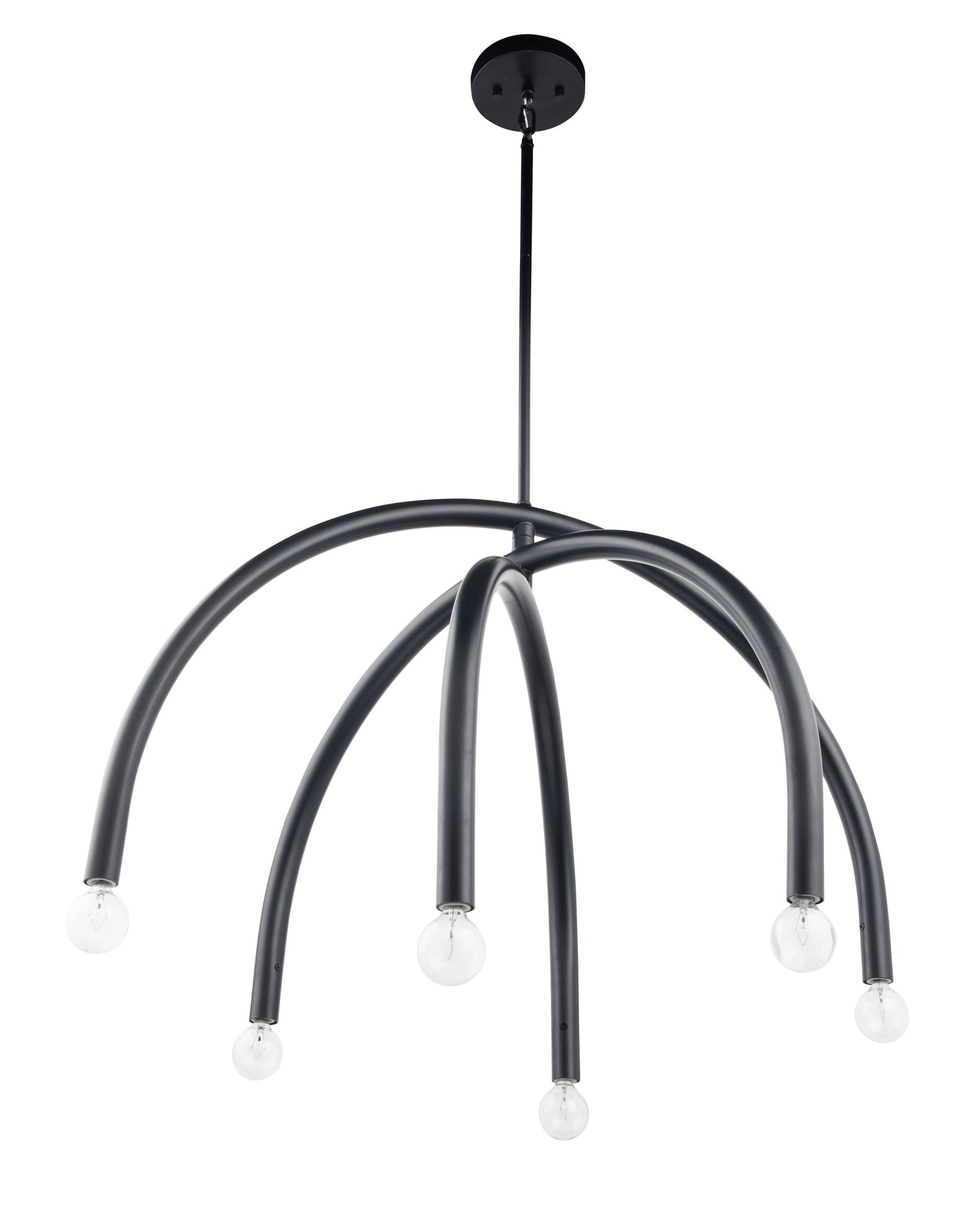 Caboche Mid Century Modern Black 6-Light Chandelier