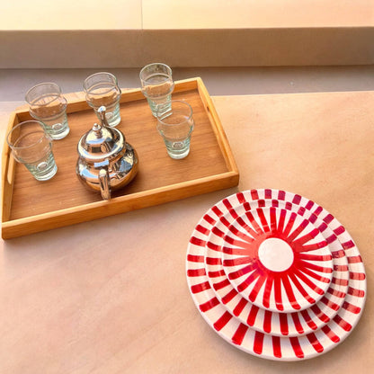 Red Sun Plate Set
