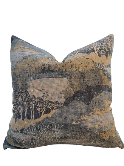 Claudine Landscape Throw Pillow with Feather Insert        