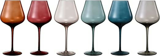 Pastel Large Crystal Red Wine Glasses