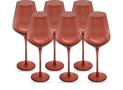 Dark Rose Color Wine Glasses
