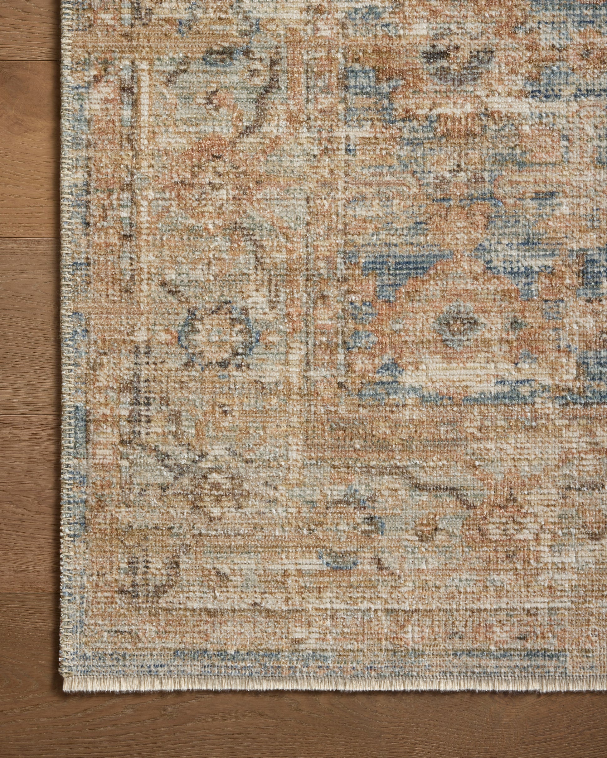 Heritage Ocean/Sand rug showing soft ocean and sand color variation