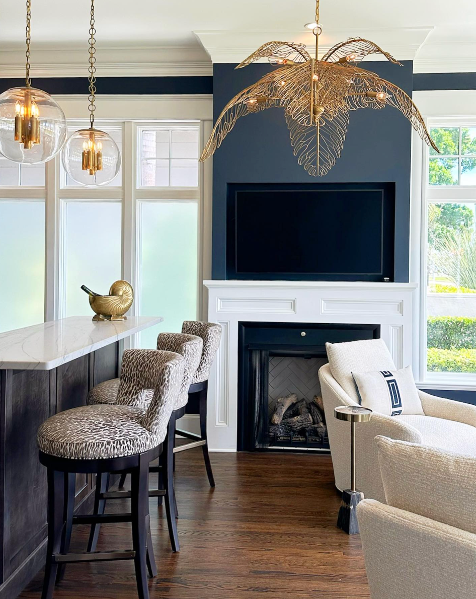Lighting fixture selected through Carolina Jasmine for a finished interior