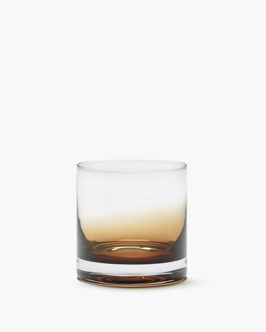 Kelley Wearstler Zuma Whisky Glass in amber ombre glass