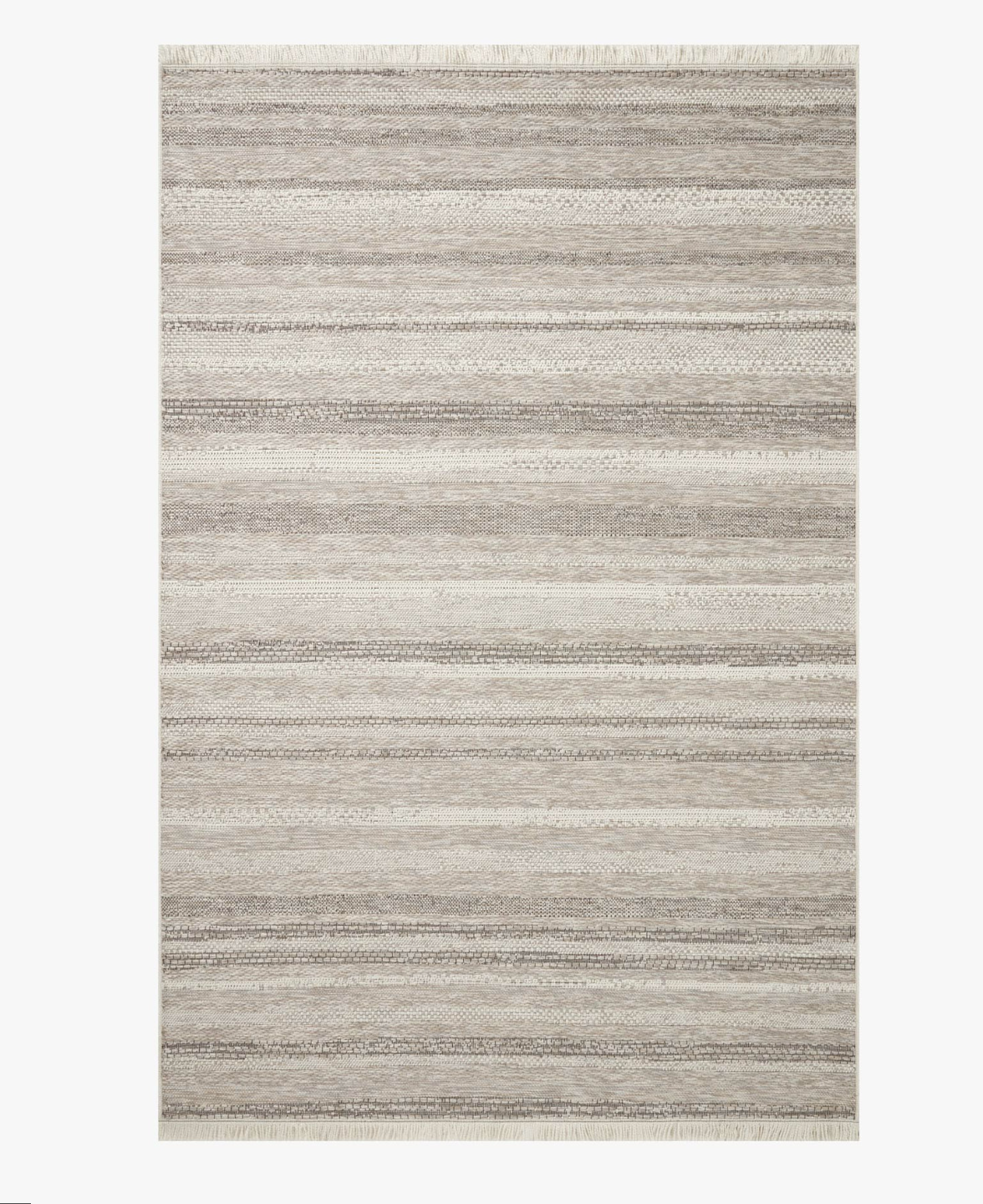 Malibu Ivory/Dove Amber Lewis x Loloi indoor/outdoor rug style MAB-02 with neutral geometric pattern