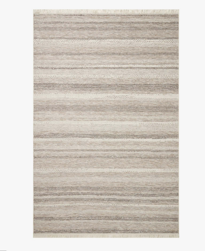 Malibu Ivory/Dove Amber Lewis x Loloi indoor/outdoor rug style MAB-02 with neutral geometric pattern