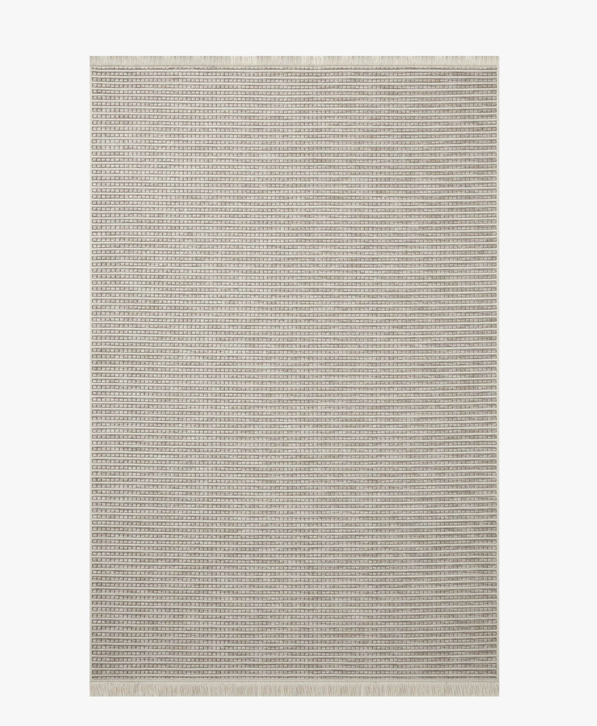 Malibu Ivory/Dove Amber Lewis x Loloi indoor/outdoor rug style MAB-04 with neutral geometric pattern
