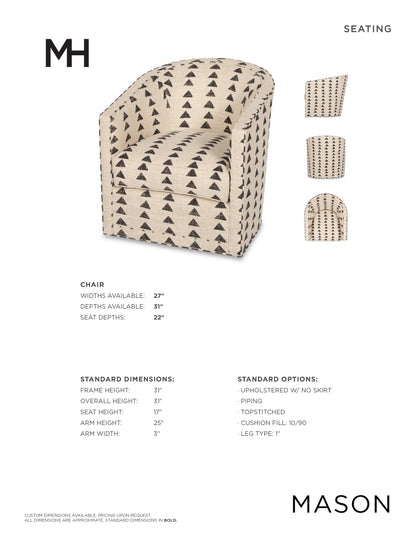 Moss Home Mason Swivel Chair