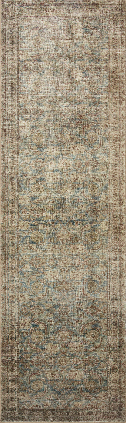 Morgan Sea/Sage Amber Lewis x Loloi rug runner with soft vintage-inspired pattern.