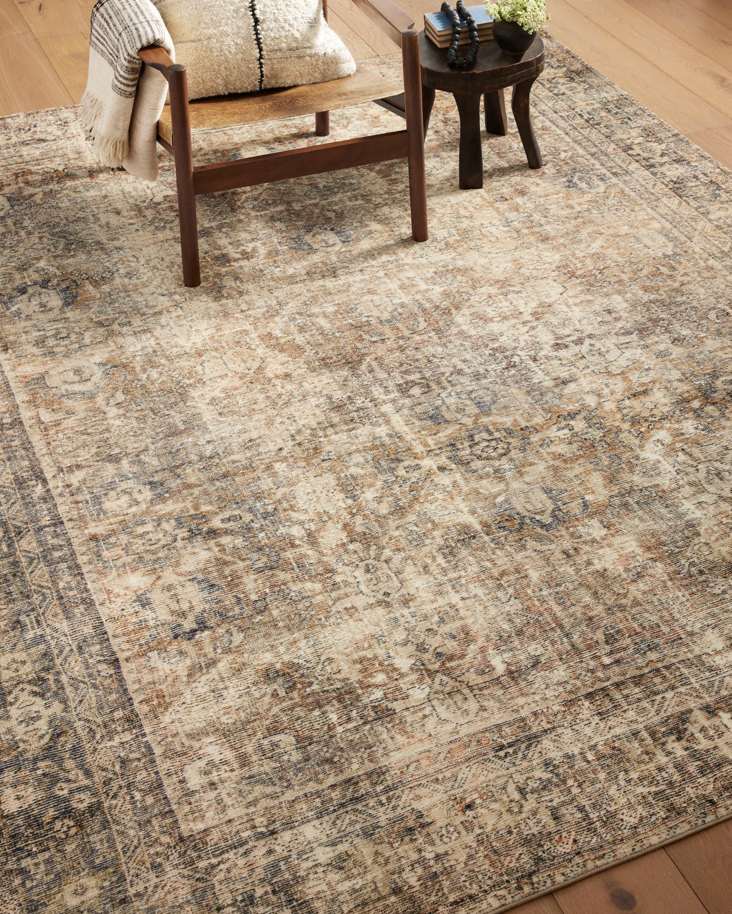 Morgan Sunset/Ink area rug by Amber Lewis x Loloi in a vintage-inspired pattern