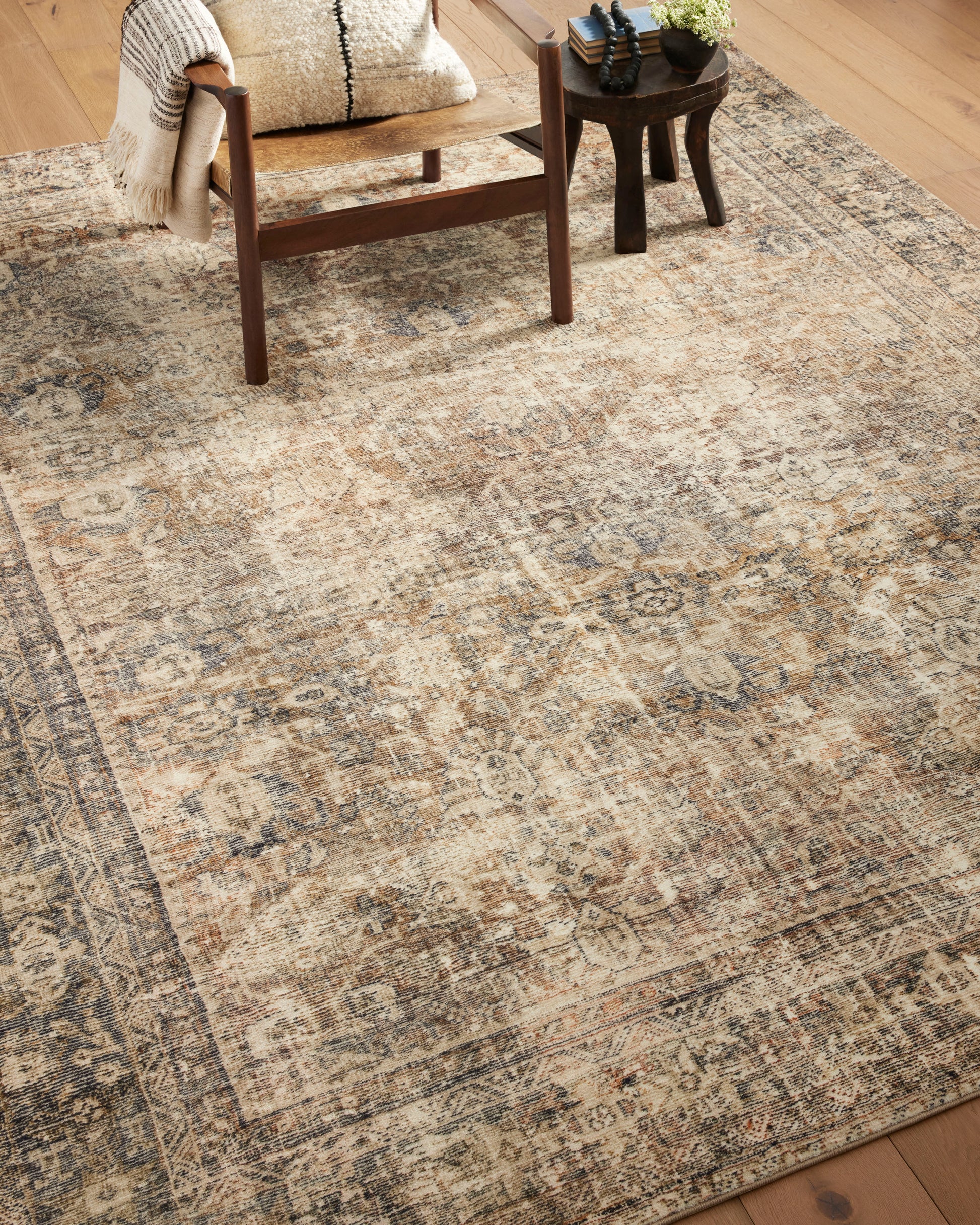 Morgan Sunset/Ink area rug by Amber Lewis x Loloi in a vintage-inspired pattern