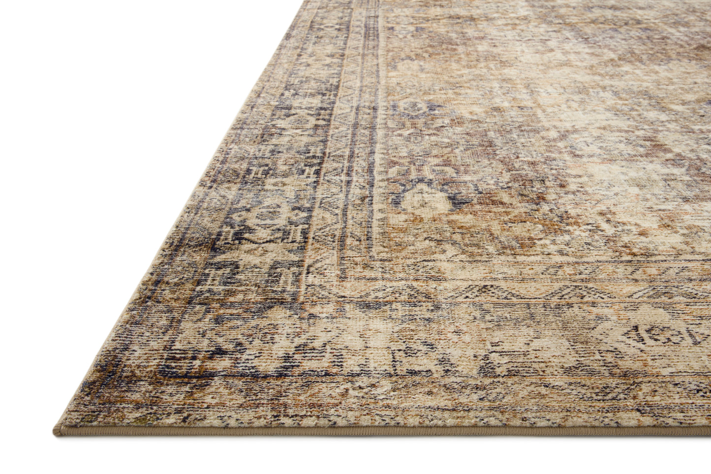 Side view of the Morgan Sunset/Ink rug printed texture
