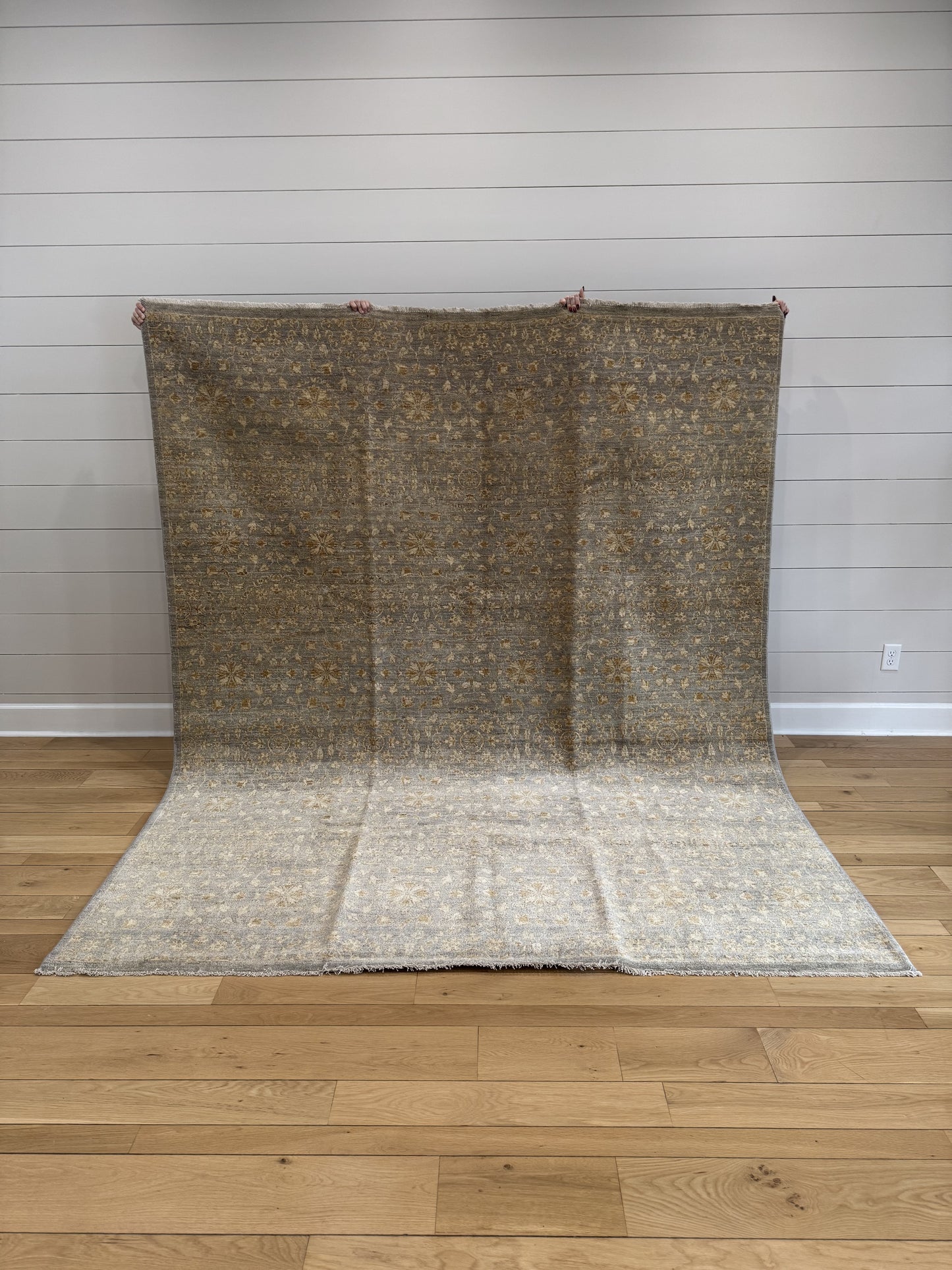 One-of-a-kind Essex Limestone wool rug in a soft neutral limestone color.