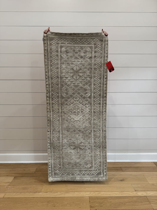 One-of-a-kind Indo Transitional wool and viscose accent rug