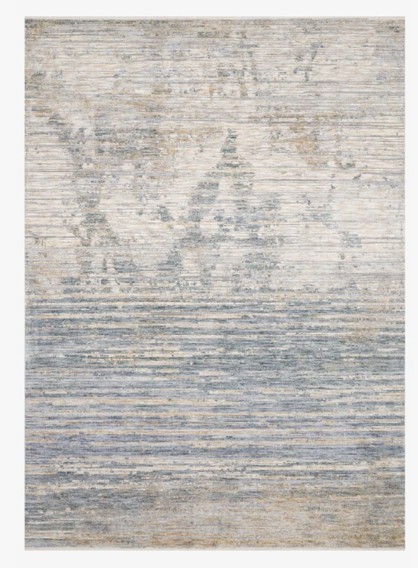 Pandora Ivory Blue power-loomed rug by Loloi