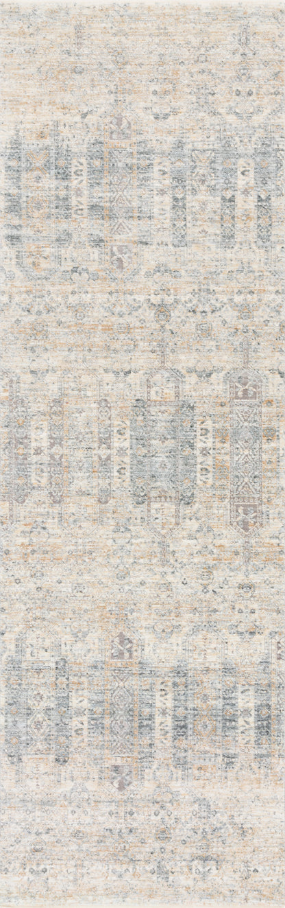 Pandora Ivory/Mist rug runner in a soft neutral palette.