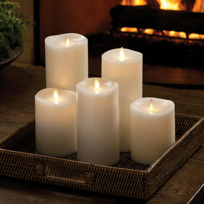 Moving Flame Indoor Pillar, 3.5" x 7"
