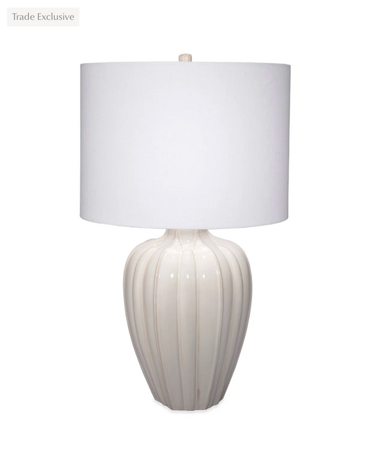 Seraphina lamp with a white drum shade