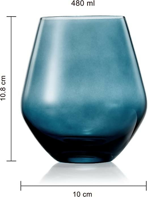 Pastel Stemless Crystal Wine Glasses